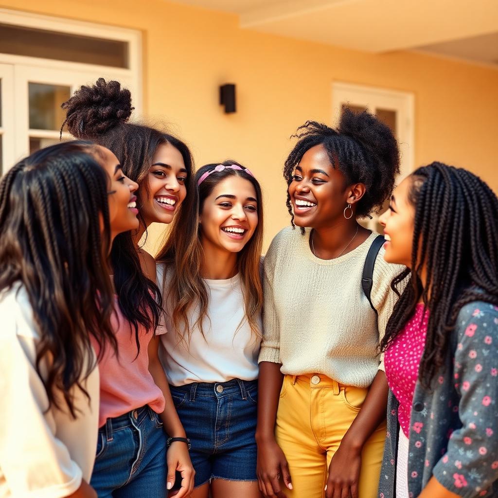 Group of young women laughing together